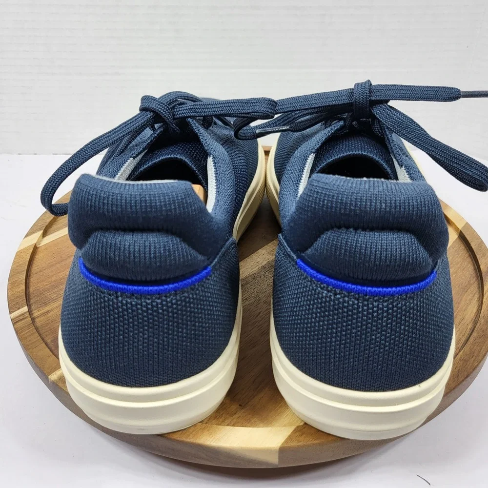 Rothy's Men's 11 Women's 12.5 RS01 Navy Blue Knit Lace Up Sneakers rPET NWOB‎